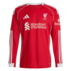 Liverpool 2025/26 Home Custom Replica Long Sleeve Jersey Red | Adidas Sale