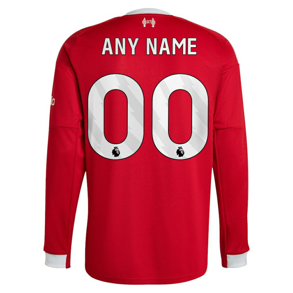 Liverpool 2025/26 Home Custom Replica Long Sleeve Jersey Red | Adidas Sale