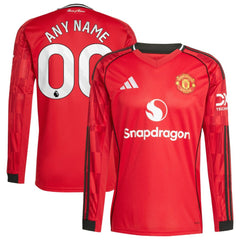 Manchester United Home 2025/26 Custom Replica Long Sleeve Jersey Red | Adidas discount