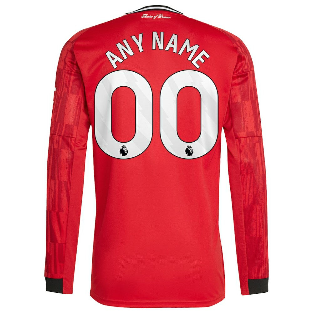 Manchester United Home 2025/26 Custom Replica Long Sleeve Jersey Red | Adidas discount