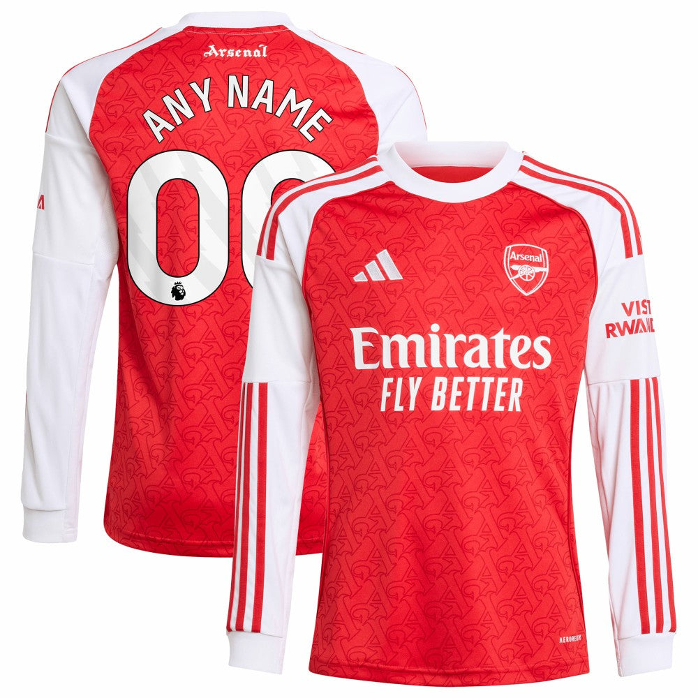 Arsenal Youth 2025/26 Home Replica Long Sleeve Custom Jersey Red | Adidas discount