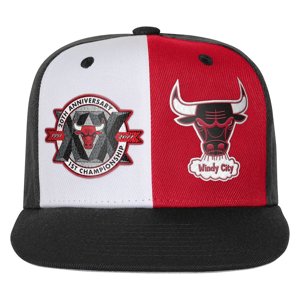Chicago Bulls Youth 20th Anniversary Duo Front Snapback Hat Black - NBA
