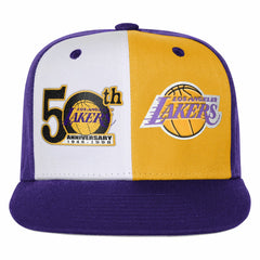 Los Angeles Lakers Youth 50th Anniversary Duo Front Snapback Hat Purple - NBA