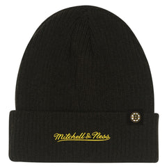 Boston Bruins Mitchell & Ness Youth Neon Line Lights Cuffed Knit Hat - Black - NHL