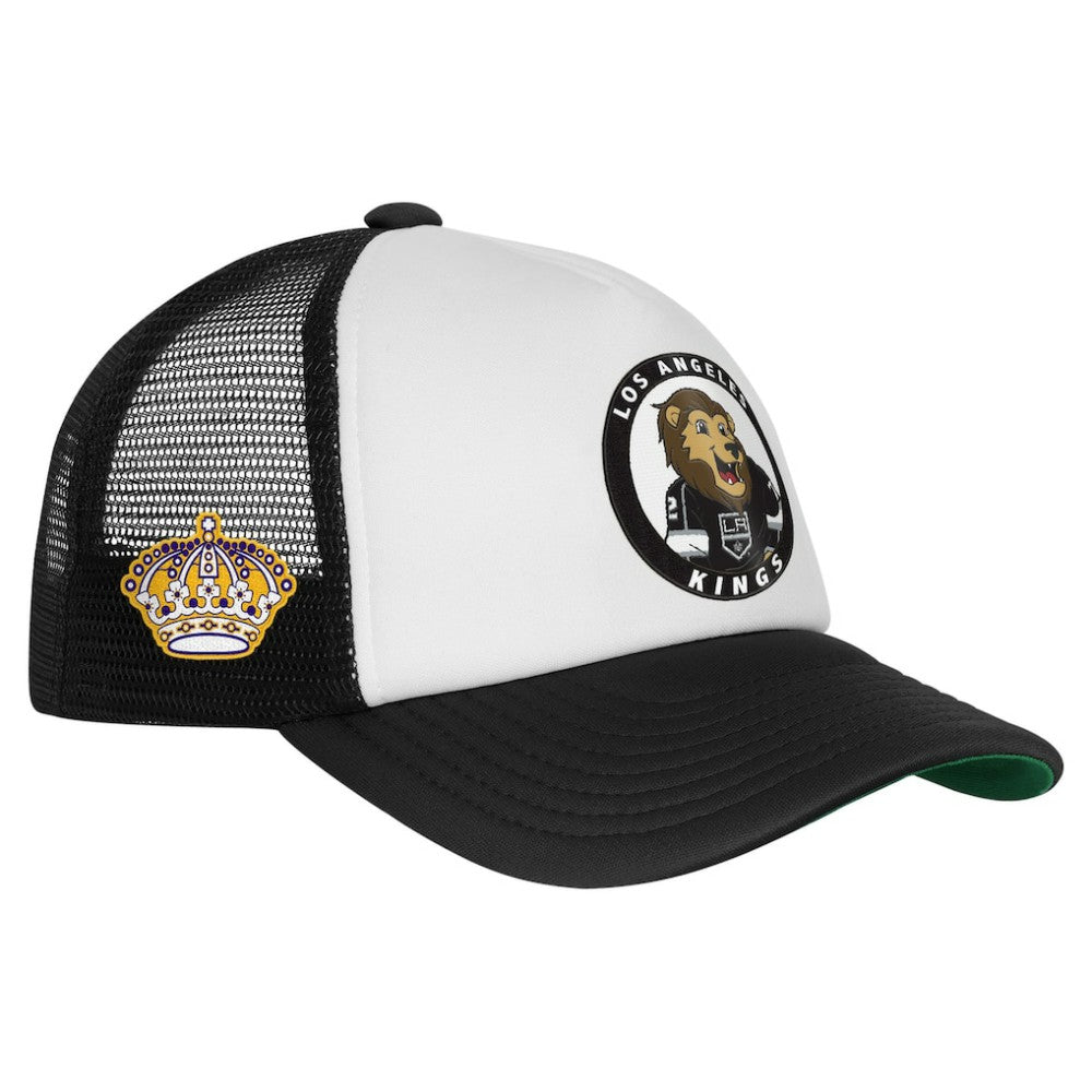 Los Angeles Kings Mitchell & Ness Youth Mascot Adjustable Trucker Hat - White - NHL