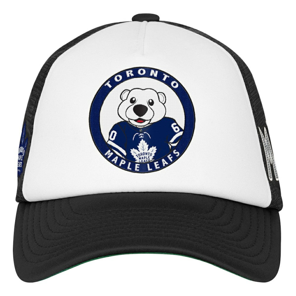 Toronto Maple Leafs Mitchell & Ness Youth Mascot Adjustable Trucker Hat - White - NHL