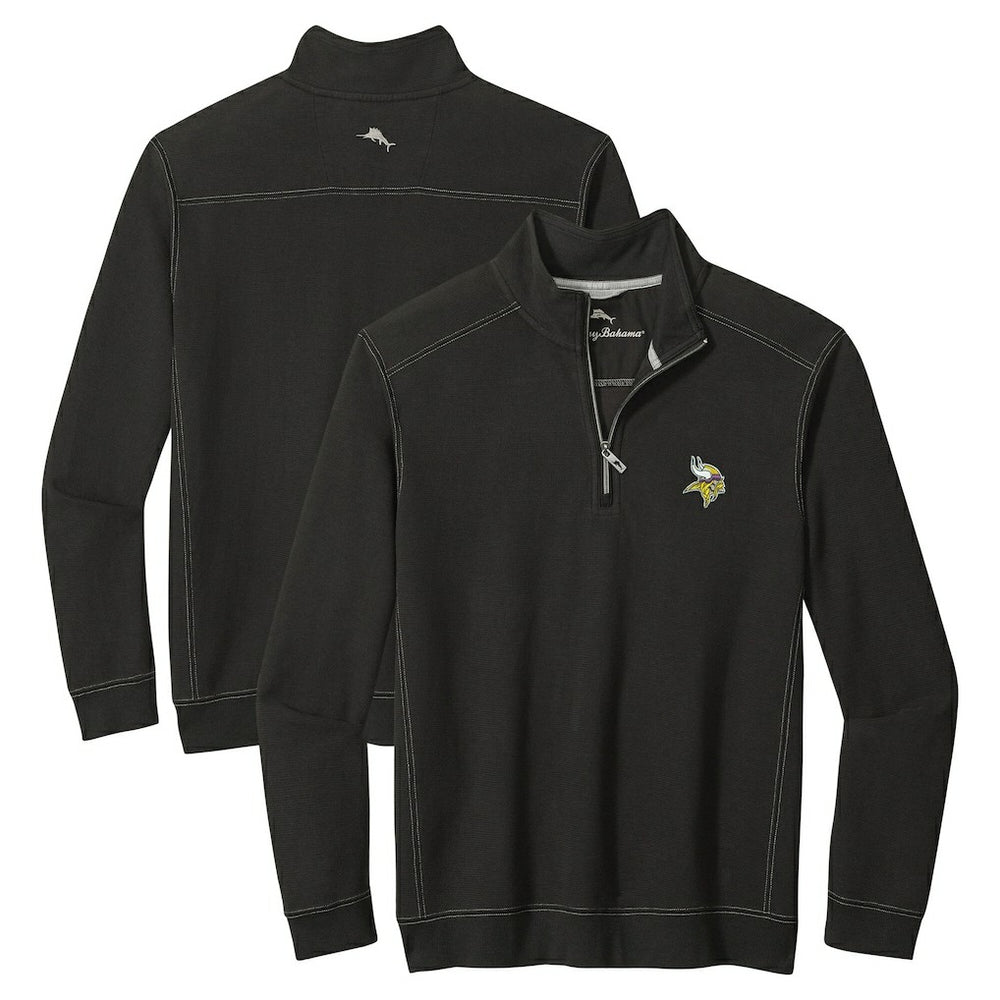 Minnesota Vikings Big & Tall Montego Bay Half-Zip Pullover Black | Tommy Bahama