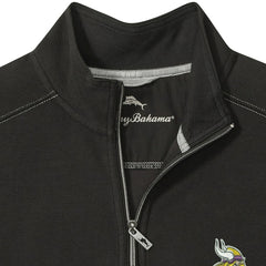 Minnesota Vikings Big & Tall Montego Bay Half-Zip Pullover Black | Tommy Bahama
