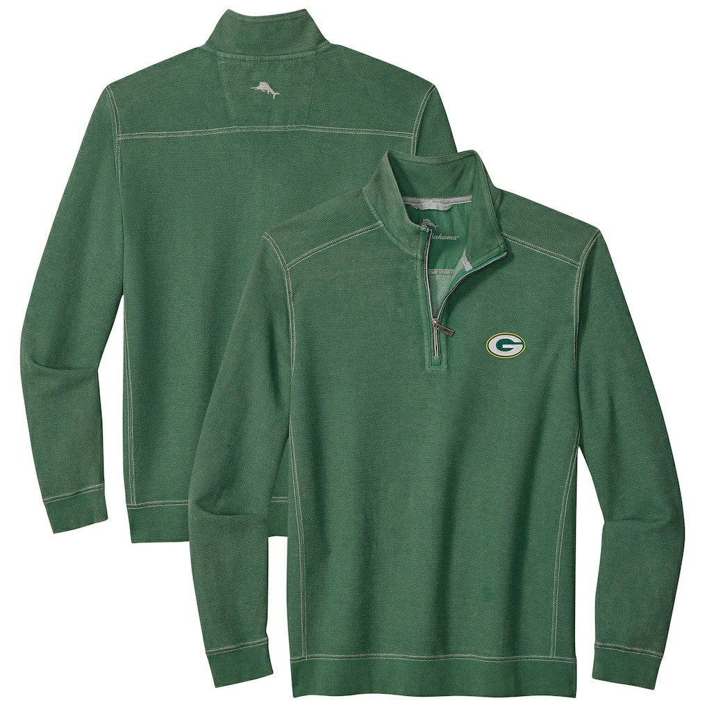 Green Bay Packers Big & Tall Montego Bay Half-Zip Pullover Green | Tommy Bahama