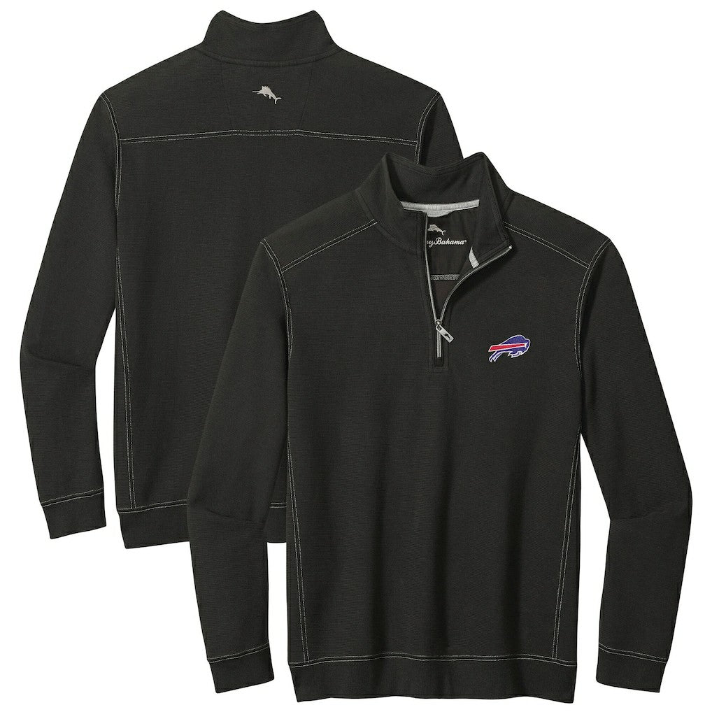 Buffalo Bills Big & Tall Montego Bay Half-Zip Pullover Black | Tommy Bahama