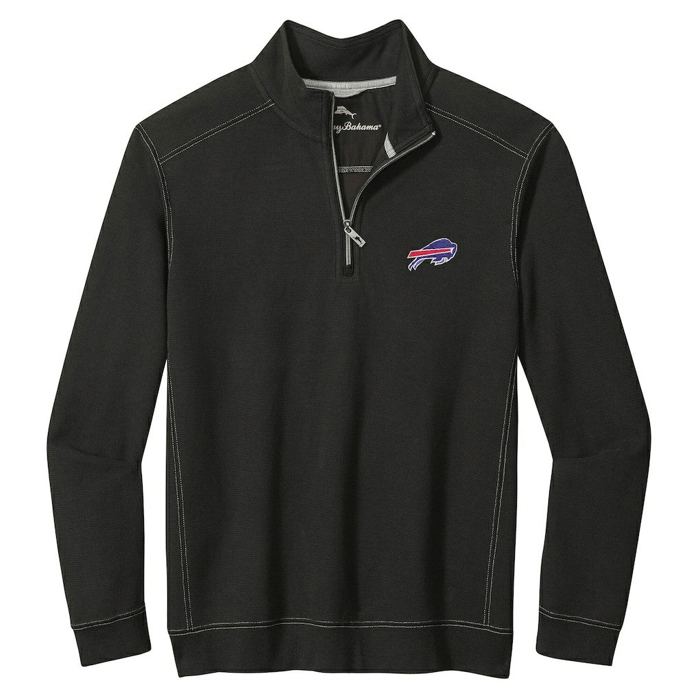 Buffalo Bills Big & Tall Montego Bay Half-Zip Pullover Black | Tommy Bahama