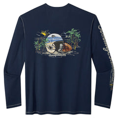 Chicago Bears Oasis Endzone Lux Long Sleeve T-Shirt Navy | Tommy Bahama