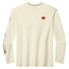 Cincinnati Bengals Oasis Endzone Lux Long Sleeve T-Shirt Cream | Tommy Bahama