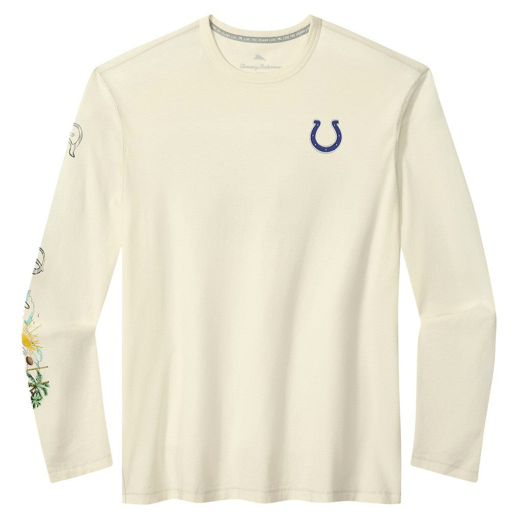 Indianapolis Colts Oasis Endzone Lux Long Sleeve T-Shirt Cream | Tommy Bahama