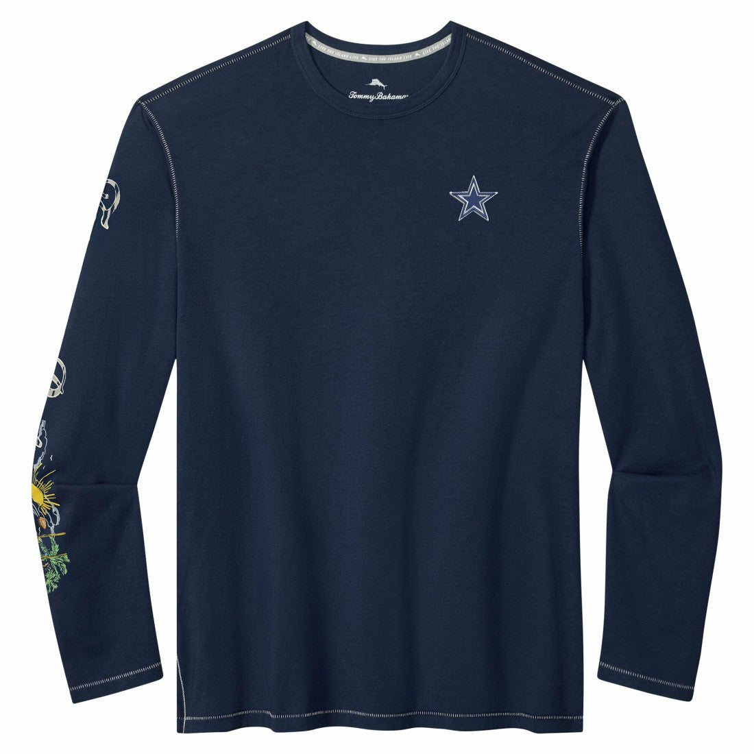 Dallas Cowboys Oasis Endzone Lux Long Sleeve T-Shirt Navy | Tommy Bahama