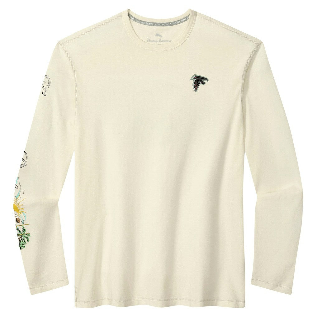 Atlanta Falcons Oasis Endzone Lux Long Sleeve T-Shirt Cream | Tommy Bahama