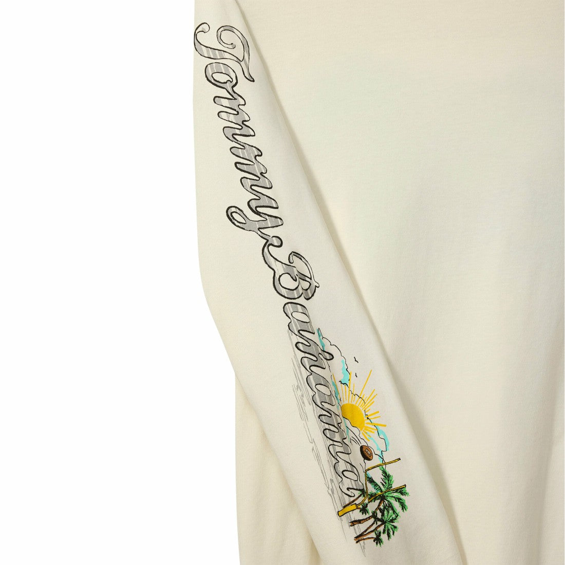 Detroit Lions Oasis Endzone Lux Long Sleeve T-Shirt Cream | Tommy Bahama