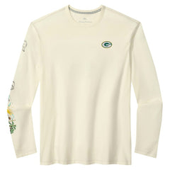 Green Bay Packers Oasis Endzone Lux Long Sleeve T-Shirt Cream | Tommy Bahama