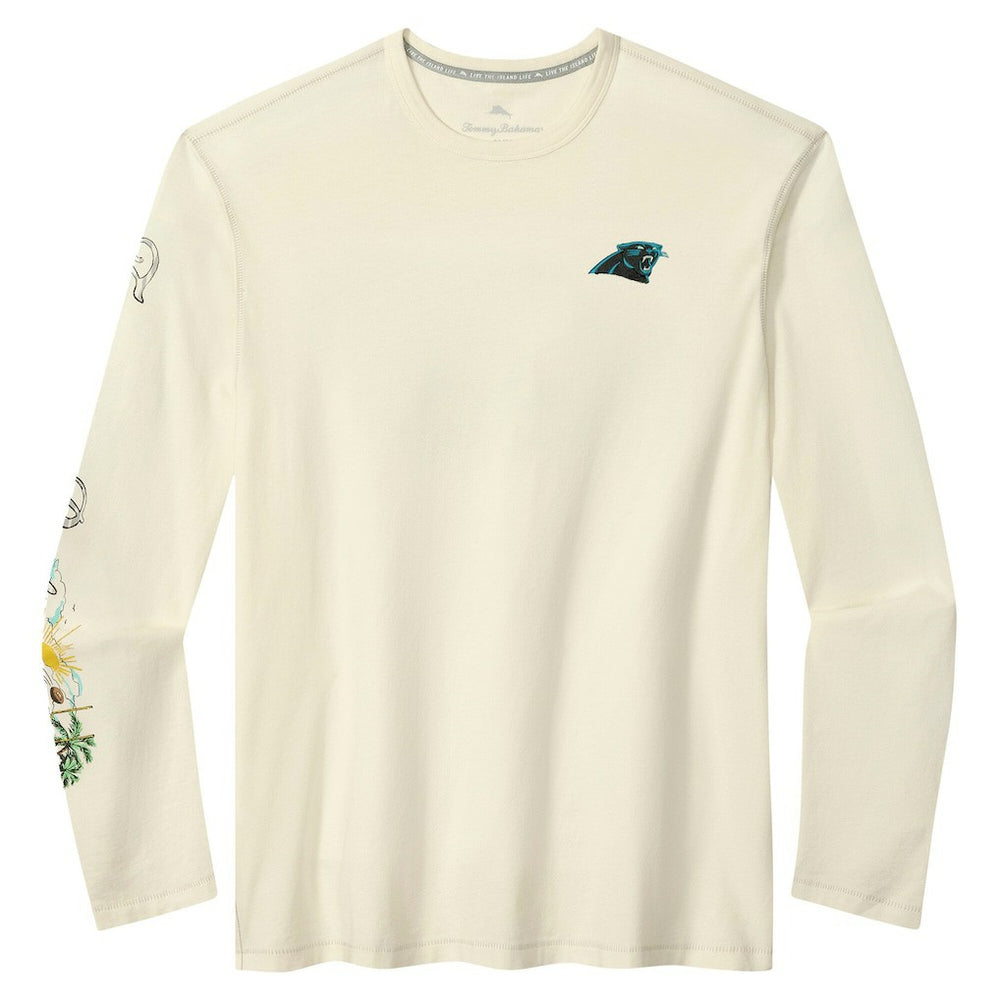 Carolina Panthers Oasis Endzone Lux Long Sleeve T-Shirt Cream | Tommy Bahama