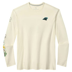 Carolina Panthers Oasis Endzone Lux Long Sleeve T-Shirt Cream | Tommy Bahama