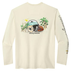 Pittsburgh Steelers Oasis Endzone Lux Long Sleeve T-Shirt Cream | Tommy Bahama