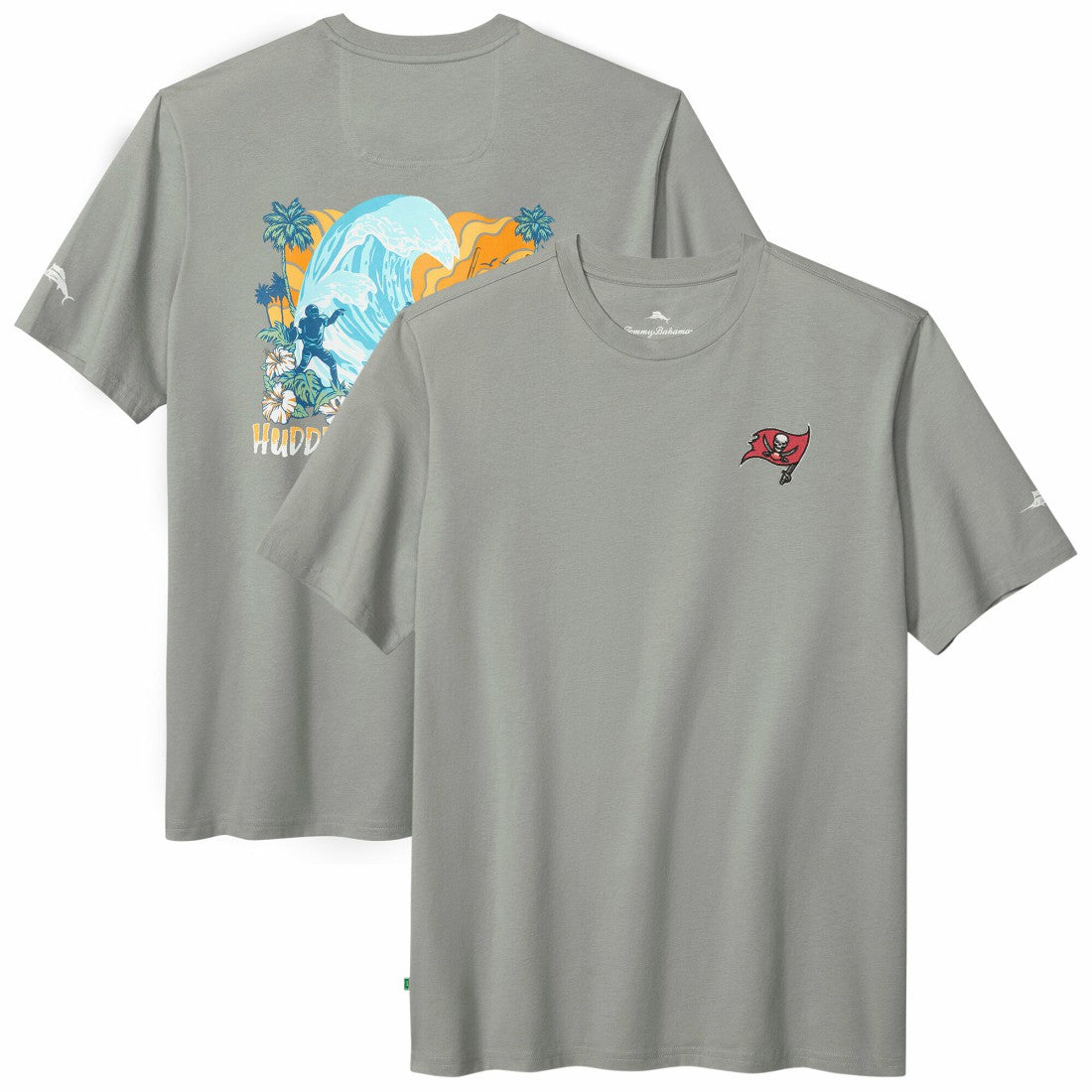 Tampa Bay Buccaneers Huddle & Hang Tens T-Shirt Gray | Tommy Bahama
