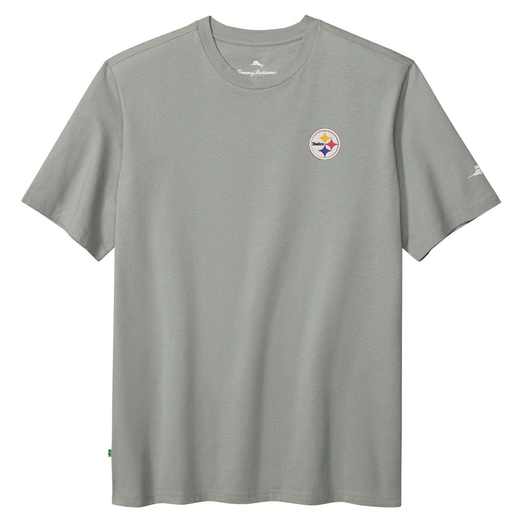 Pittsburgh Steelers Huddle & Hang Tens T-Shirt Gray | Tommy Bahama