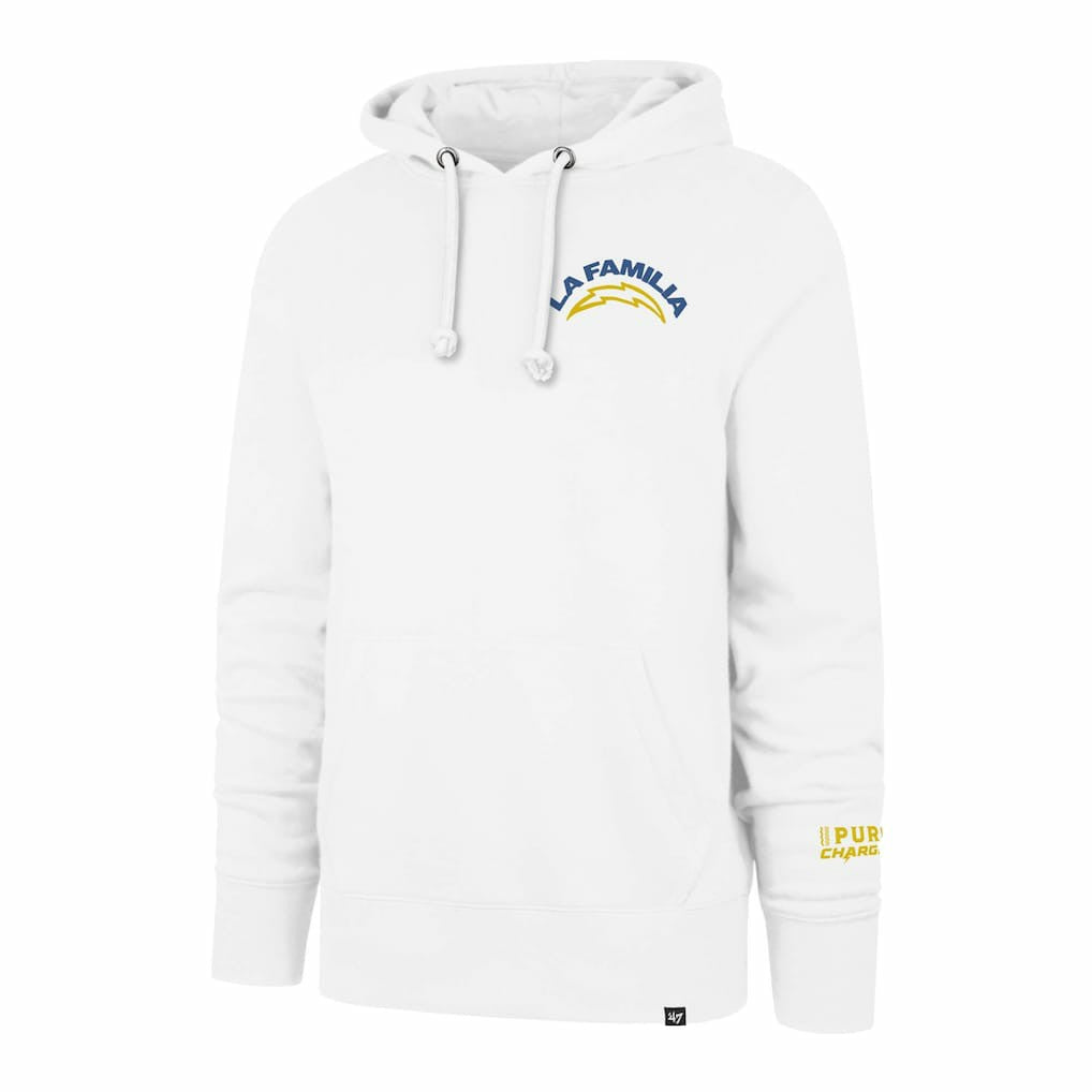 Los Angeles Chargers '47 La Familia Headline Pullover Hoodie White | 47 brand