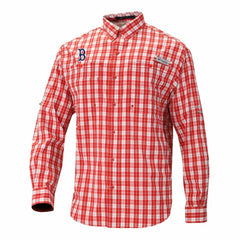 Boston Red Sox Columbia Super Tamiami Omni-Shade Long Sleeve Button-Down Shirt - MLB