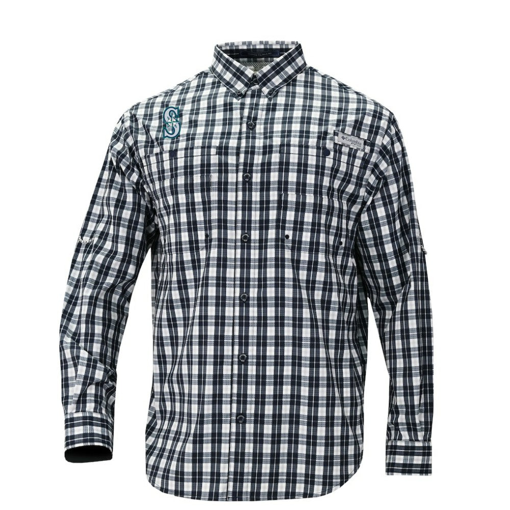 Seattle Mariners Columbia Super Tamiami Omni-Shade Long Sleeve Button-Down Shirt - MLB