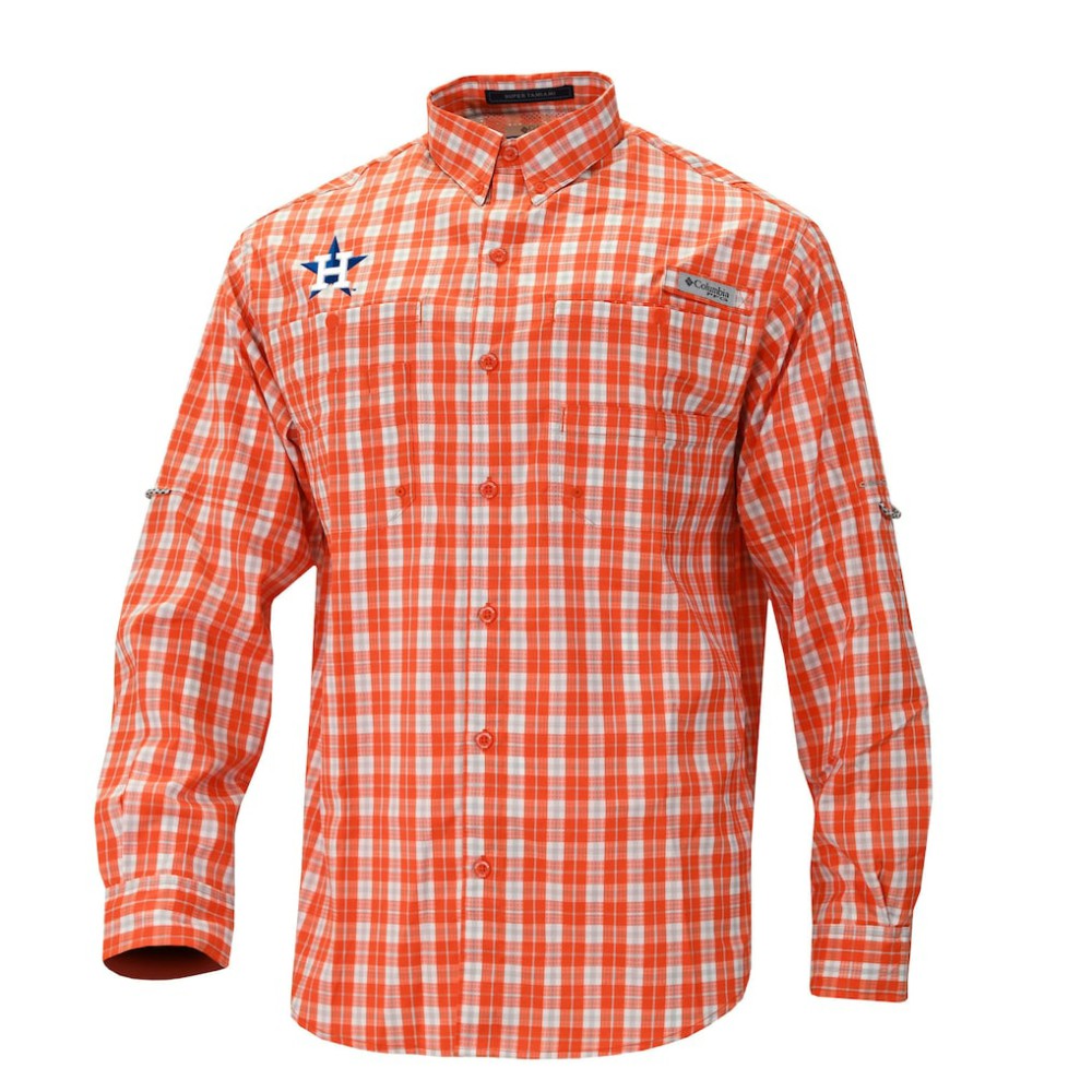 Houston Astros Columbia Super Tamiami Omni-Shade Long Sleeve Button-Down Shirt - MLB