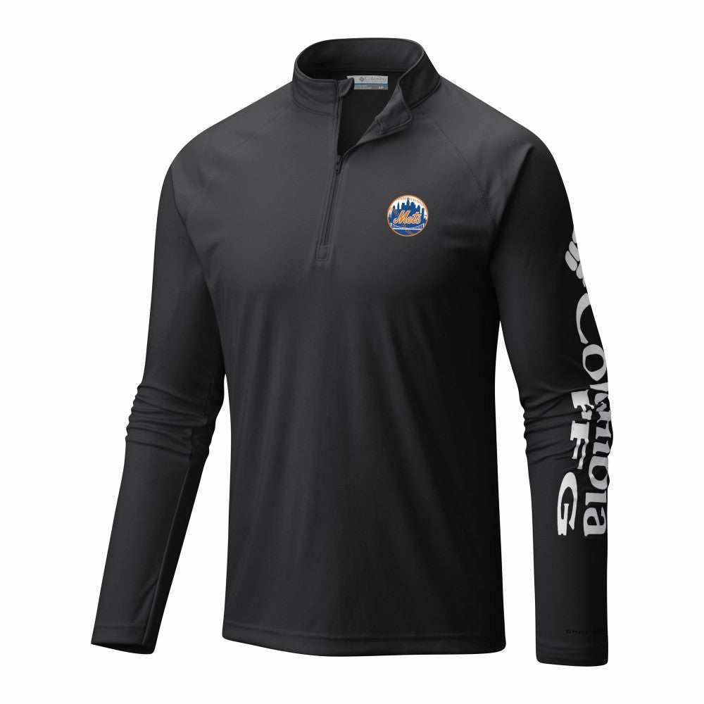 New York Mets Columbia Terminal Tackle Omni-Wick Raglan Quarter-Zip Pullover - MLB
