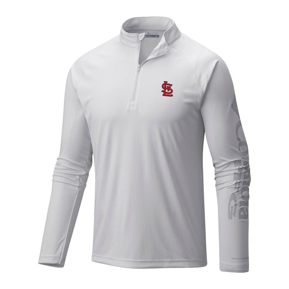 St. Louis Cardinals Columbia Terminal Tackle Omni-Wick Raglan Quarter-Zip Pullover - MLB