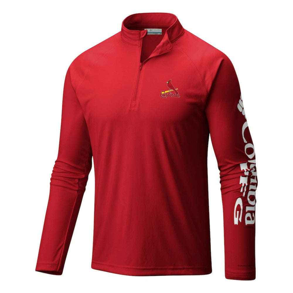 St. Louis Cardinals Columbia Terminal Tackle Omni-Wick Raglan Quarter-Zip Pullover - MLB