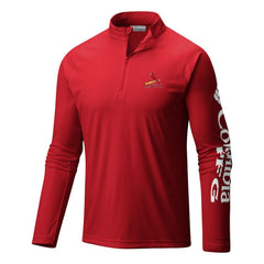 St. Louis Cardinals Columbia Terminal Tackle Omni-Wick Raglan Quarter-Zip Pullover - MLB