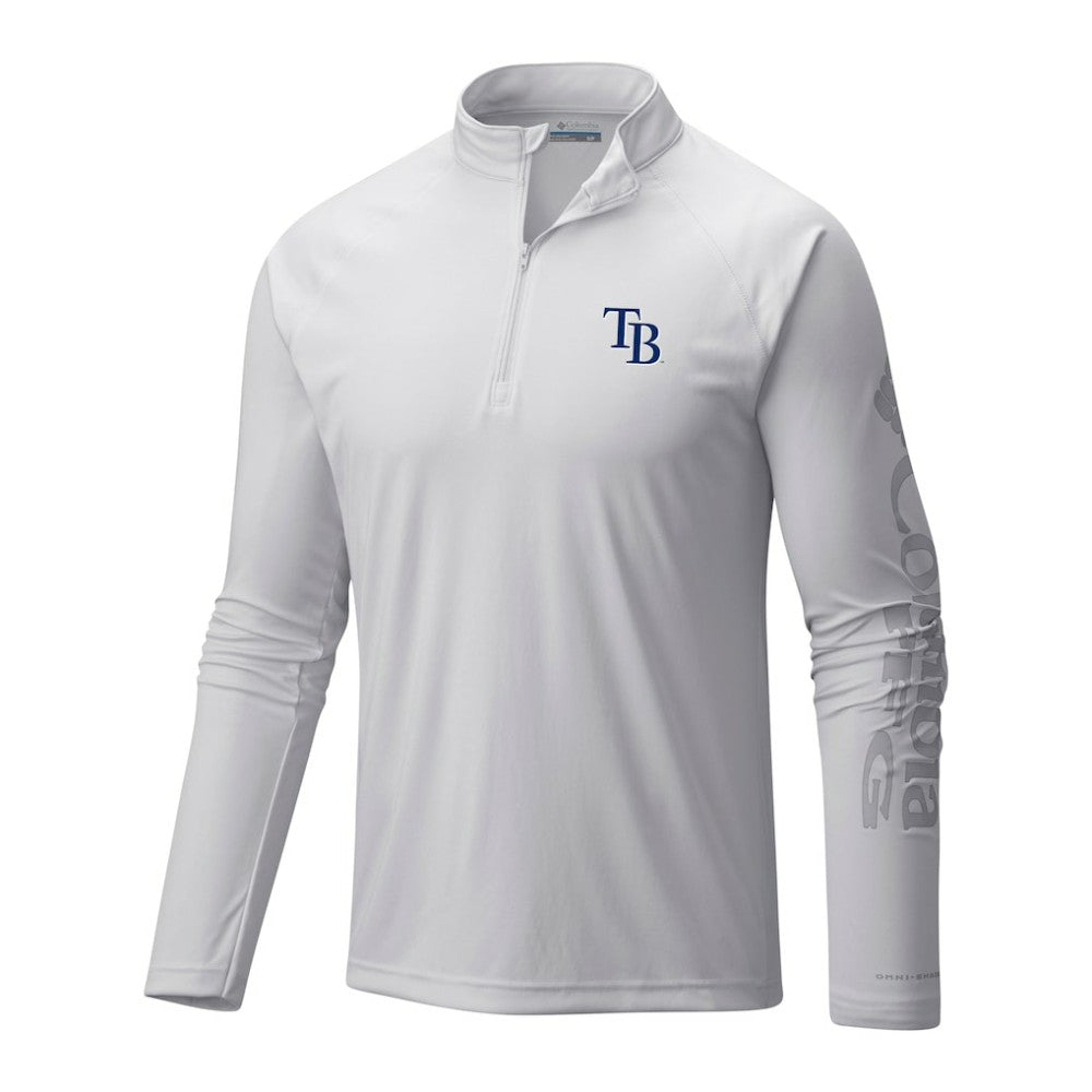 Tampa Bay Rays Columbia Terminal Tackle Omni-Wick Raglan Quarter-Zip Pullover - MLB