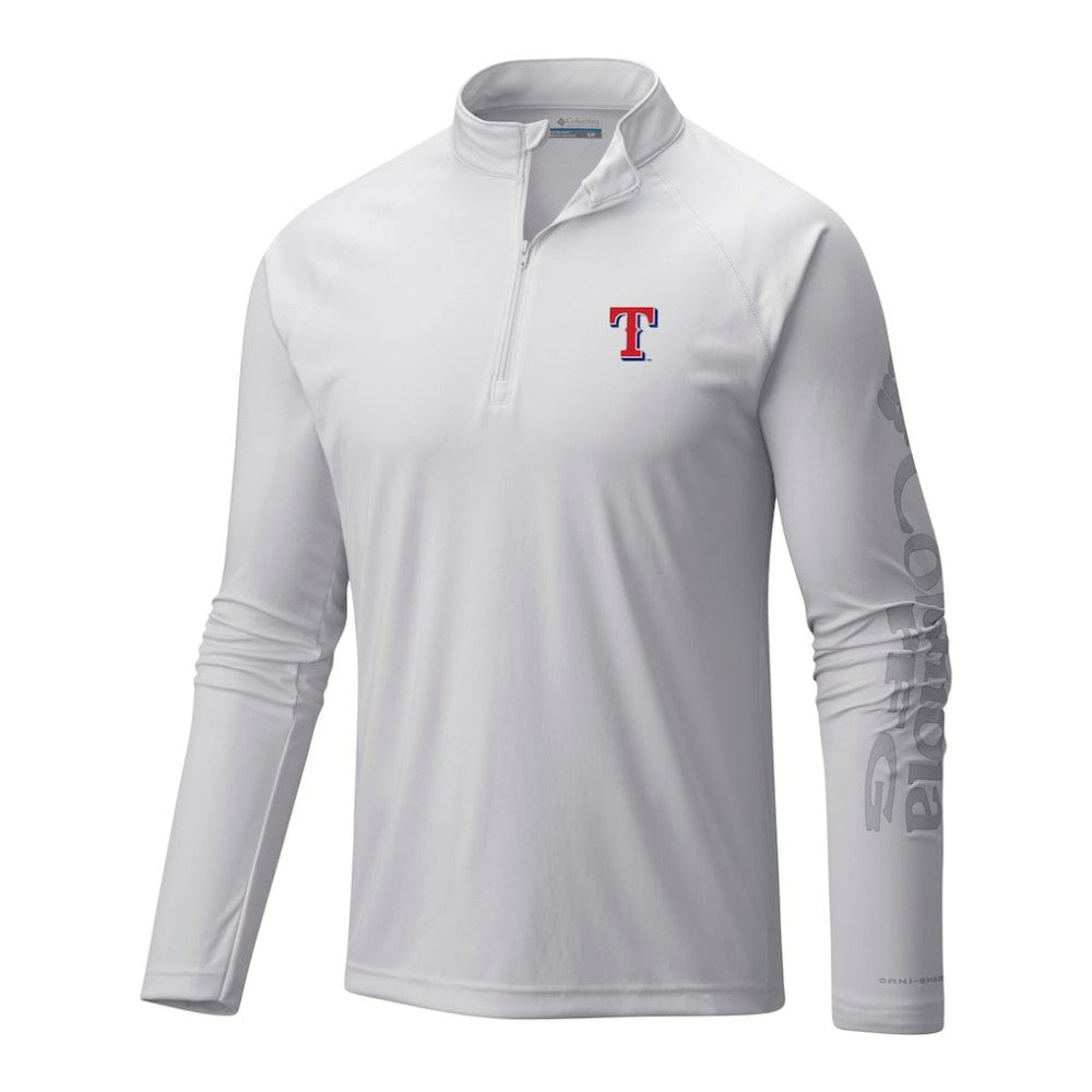 Texas Rangers Columbia Terminal Tackle Omni-Wick Raglan Quarter-Zip Pullover - MLB
