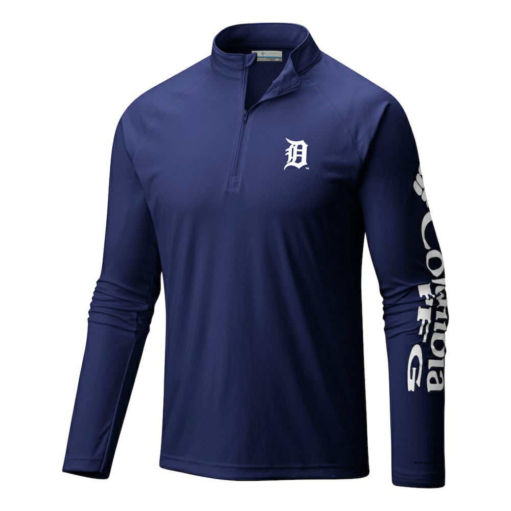 Detroit Tigers Columbia Terminal Tackle Omni-Wick Raglan Quarter-Zip Pullover - MLB