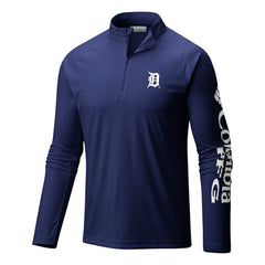 Detroit Tigers Columbia Terminal Tackle Omni-Wick Raglan Quarter-Zip Pullover - MLB