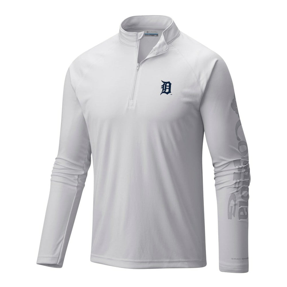 Detroit Tigers Columbia Terminal Tackle Omni-Wick Raglan Quarter-Zip Pullover - MLB