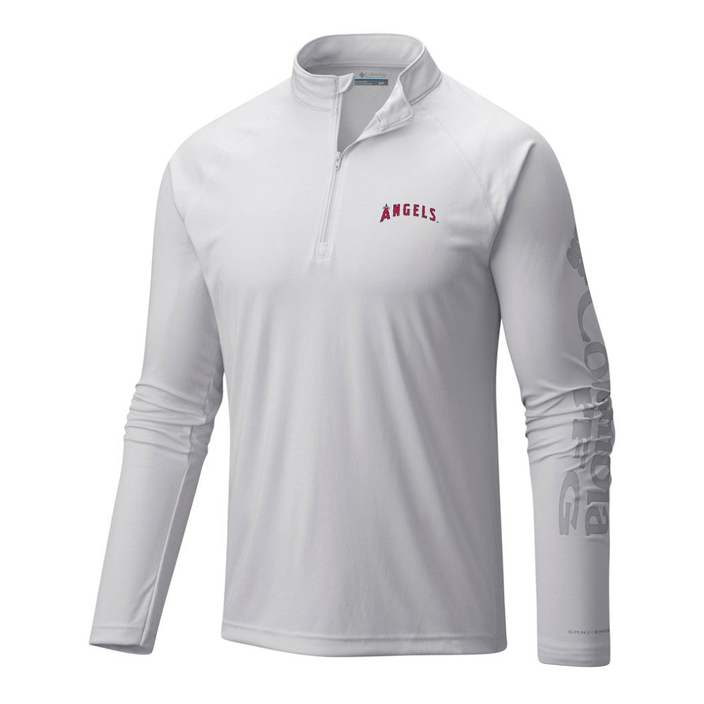 Los Angeles Angels Columbia Terminal Tackle Omni-Wick Raglan Quarter-Zip Pullover - MLB