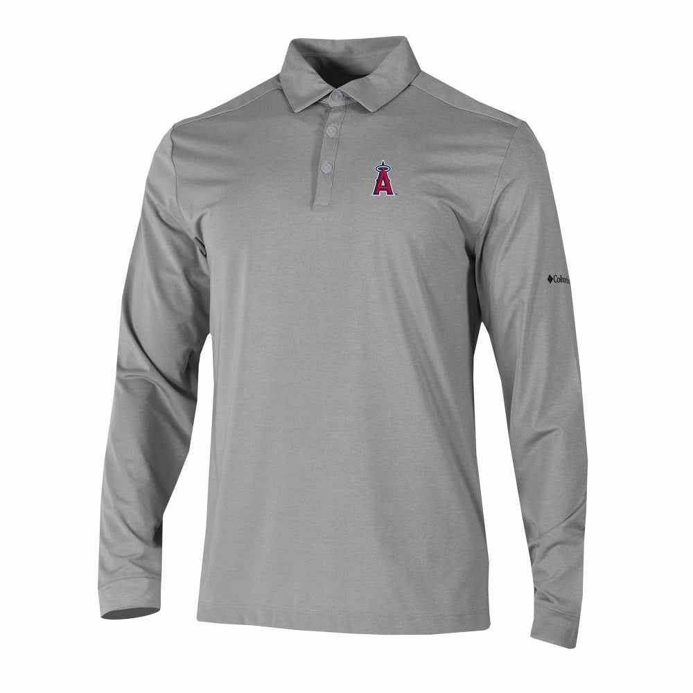 Los Angeles Angels Columbia Omni-Wick Pin High Long Sleeve Polo - MLB