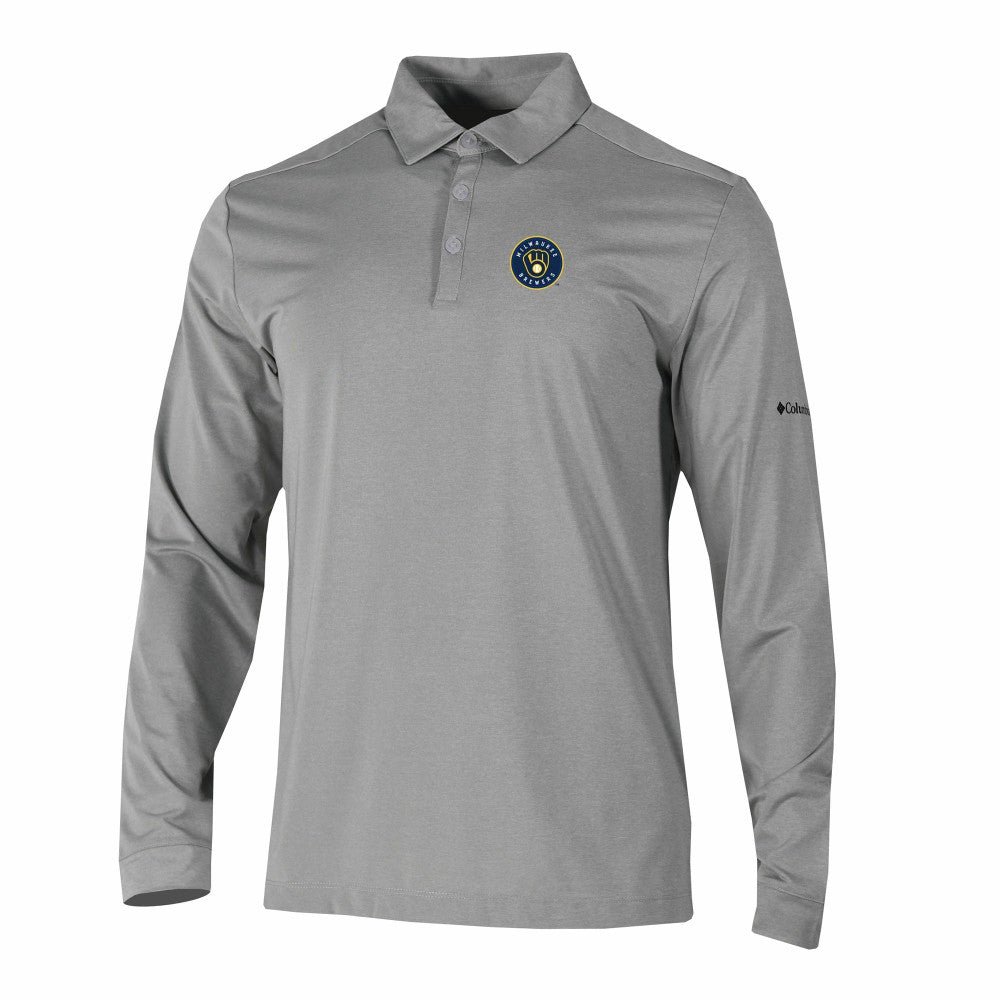 Milwaukee Brewers Columbia Omni-Wick Pin High Long Sleeve Polo - MLB