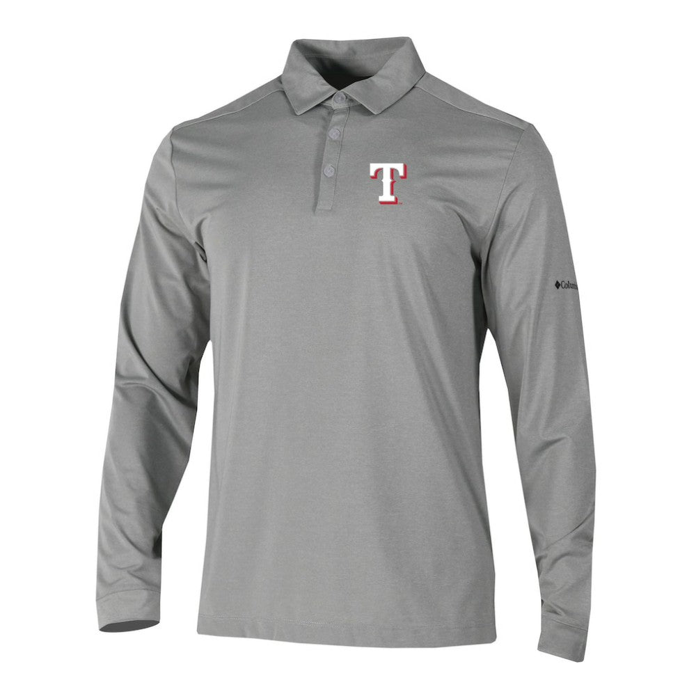 Texas Rangers Columbia Omni-Wick Pin High Long Sleeve Polo - MLB