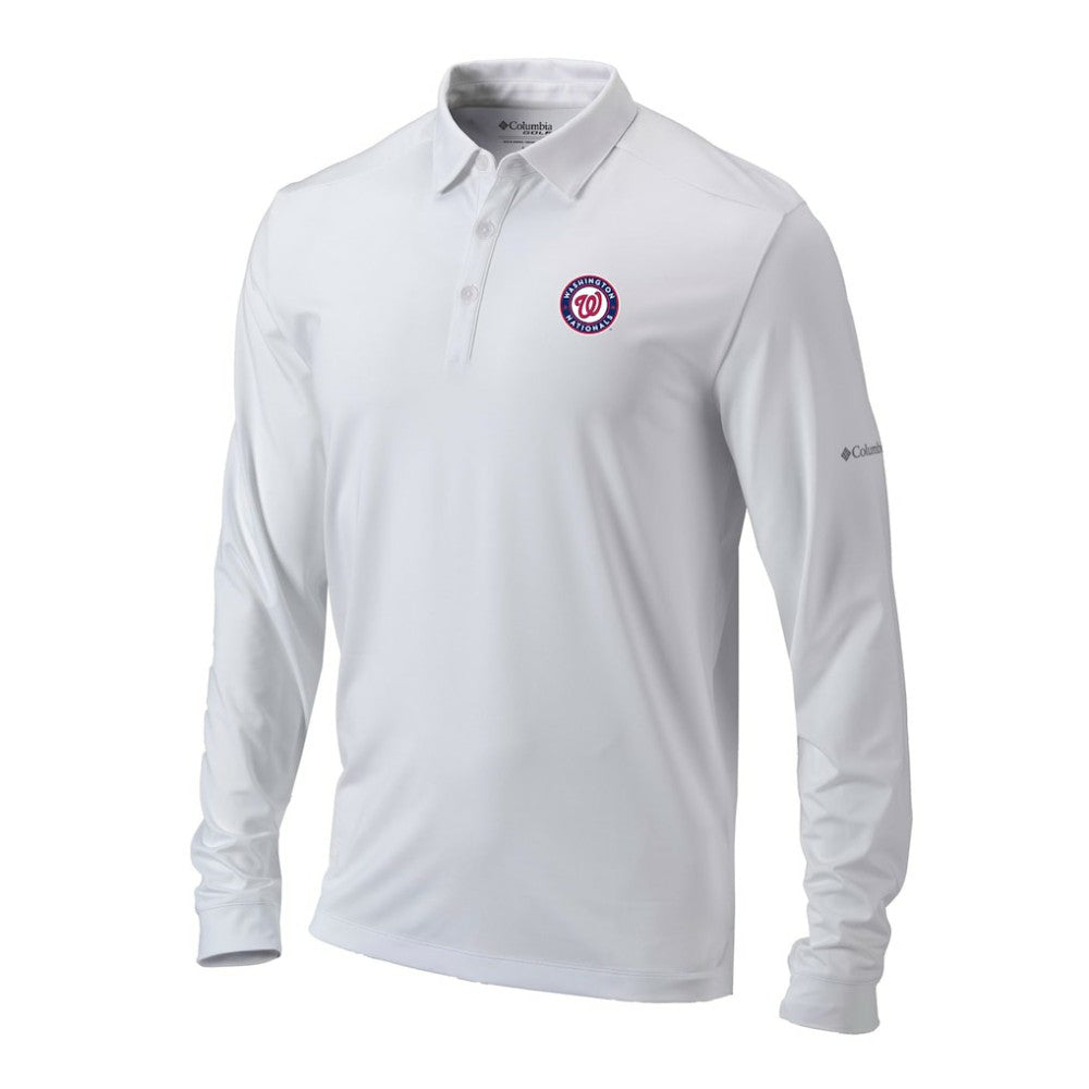 Washington Nationals Columbia Omni-Wick Pin High Long Sleeve Polo - MLB