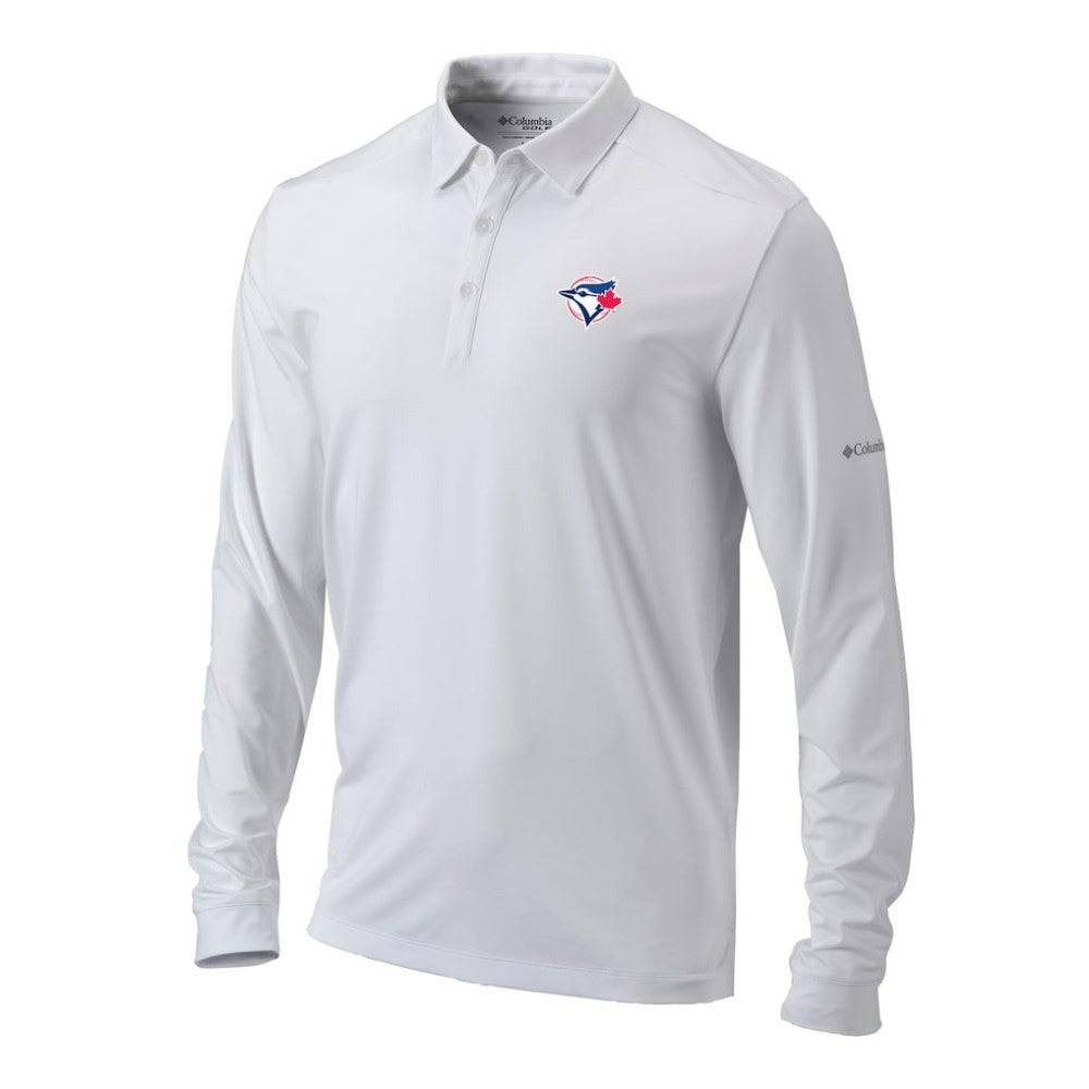 Toronto Blue Jays Columbia Omni-Wick Pin High Long Sleeve Polo - MLB