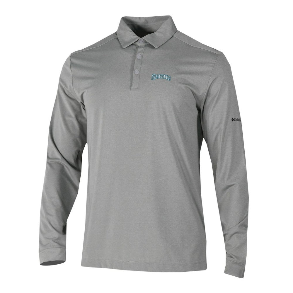 Seattle Mariners Columbia Omni-Wick Pin High Long Sleeve Polo - MLB