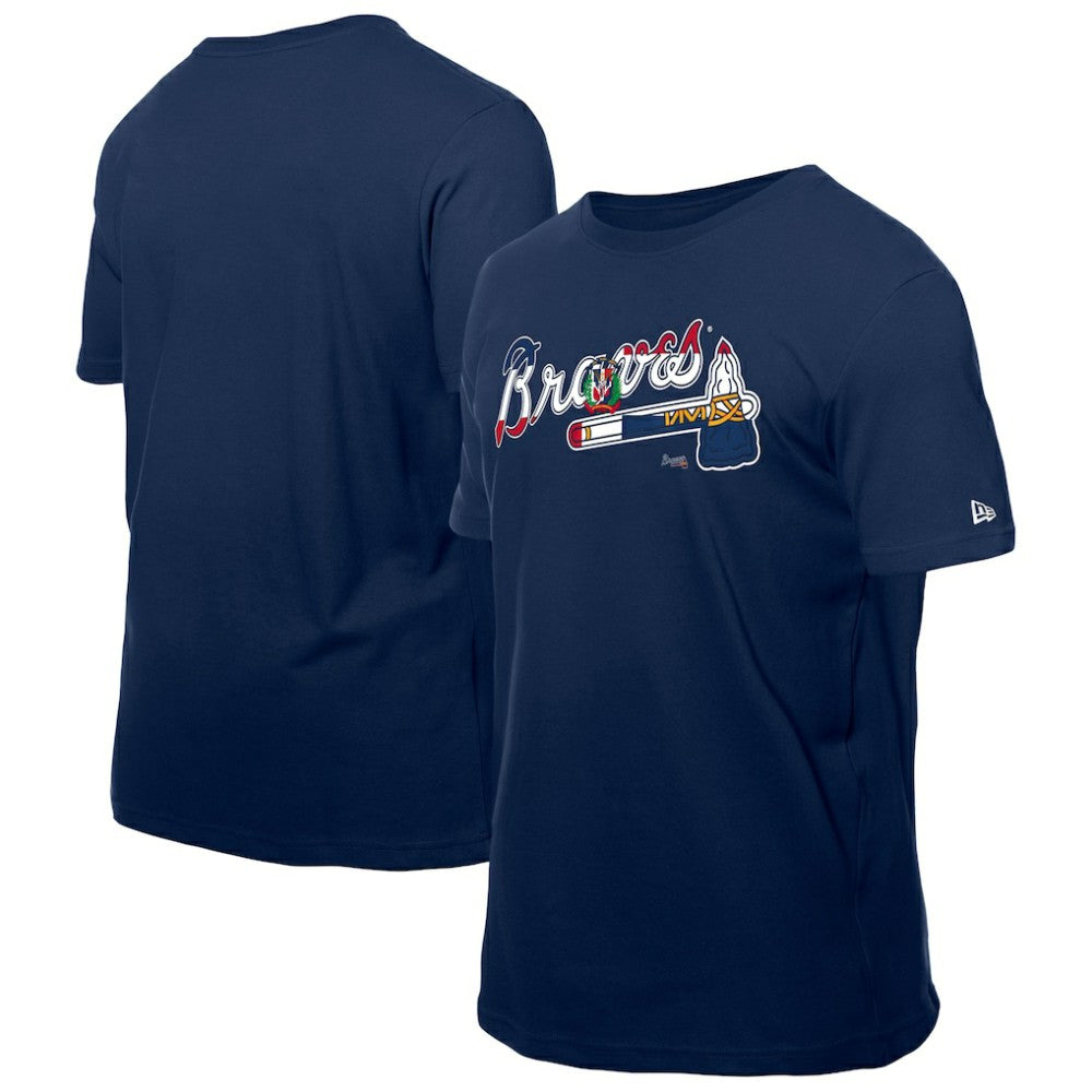 Atlanta Braves New Era Dominican Republic Flag Logo T-Shirt - MLB