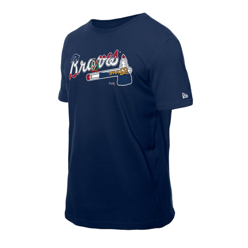 Atlanta Braves New Era Dominican Republic Flag Logo T-Shirt - MLB