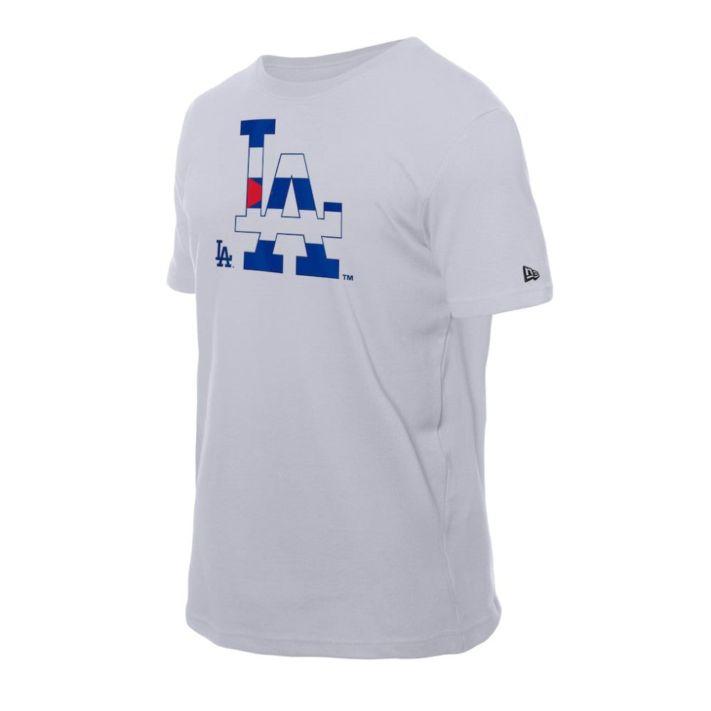 Los Angeles Dodgers New Era Cuban Flag Logo T-Shirt - MLB